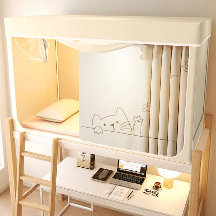 91家纺网 家纺一手货源 找家纺 （总）2025新款100%物理强遮光纳米技术静电环保透气床帘加密纱学生蚊帐透气面料宿舍单人床