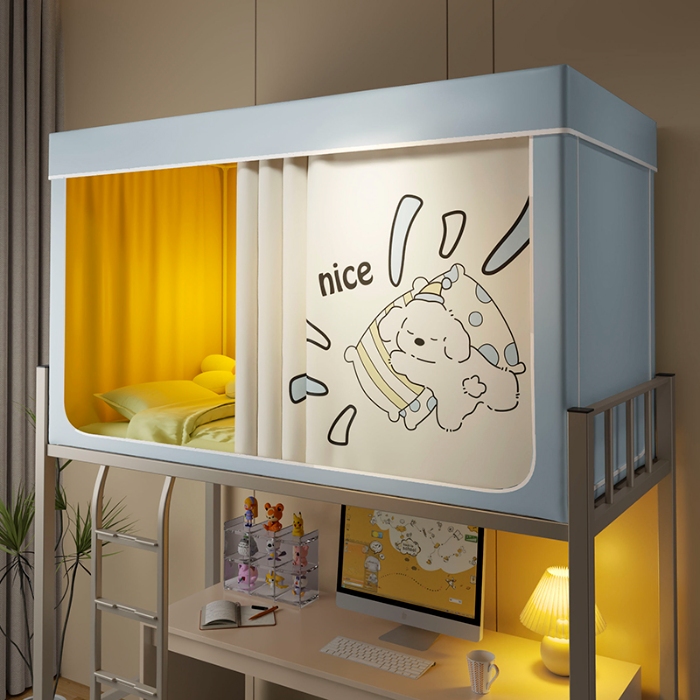 91家纺网 家纺一手货源 找家纺 （总）2025新款100%物理强遮光纳米技术静电环保透气床帘加密纱学生蚊帐透气面料宿舍单人床