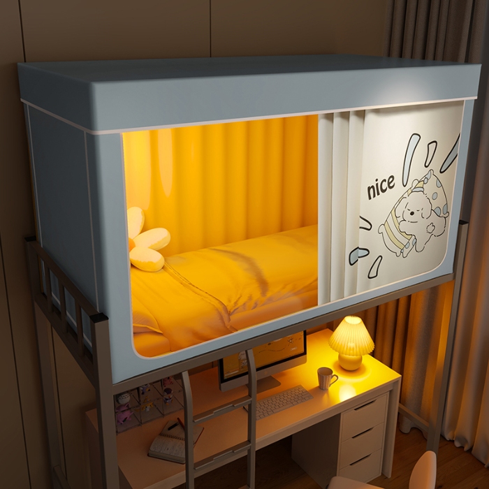 91家纺网 家纺一手货源 找家纺 （总）2025新款100%物理强遮光纳米技术静电环保透气床帘加密纱学生蚊帐透气面料宿舍单人床