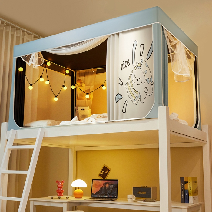 91家纺网 家纺一手货源 找家纺 （总）2025新款100%物理强遮光纳米技术静电环保透气床帘加密纱学生蚊帐透气面料宿舍单人床