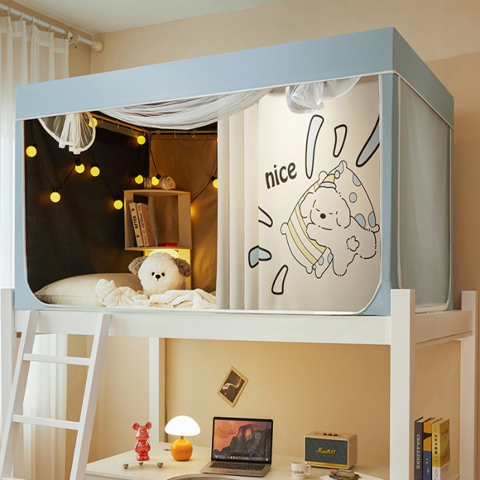 91家纺网 家纺一手货源 找家纺 （总）2025新款100%物理强遮光纳米技术静电环保透气床帘加密纱学生蚊帐透气面料宿舍单人床