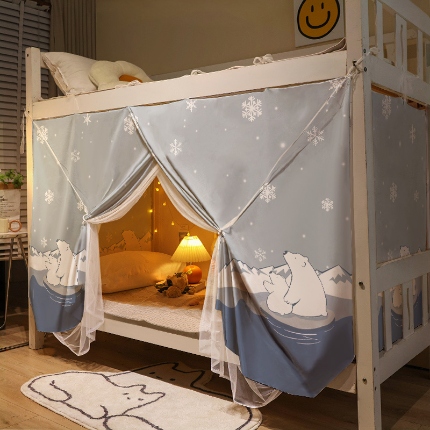 91家纺网 家纺一手货源 找家纺 （总）大学生宿舍床帘蚊帐一体式 上下铺隐私帘遮光帘