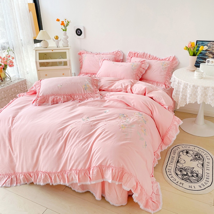 91家纺网 家纺一手货源 找家纺 (总)亲亲公主新款全棉四件套-恋恋花语