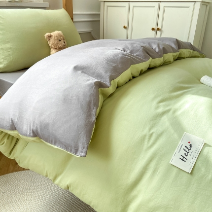 91家纺网 家纺一手货源 找家纺 （总）恋人优选 2025新款40支全棉纯棉拼色纯色四件套学生宿舍上下铺三件套