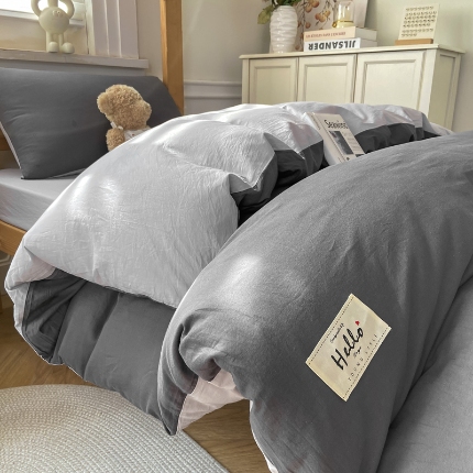 91家纺网 家纺一手货源 找家纺 （总）恋人优选 2025新款40支全棉纯棉拼色纯色四件套学生宿舍上下铺三件套