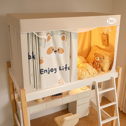 91家纺网 家纺一手货源 找家纺 （总）2025新款升级静电非涂层环保全遮光床帘款学生上下铺蚊帐宿舍单人床通用印花