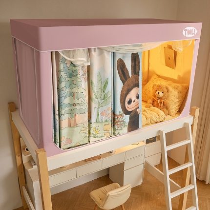 （总）2025新款升级静电非涂层环保全遮光床帘款学生上下铺蚊帐宿舍单人床通用印花