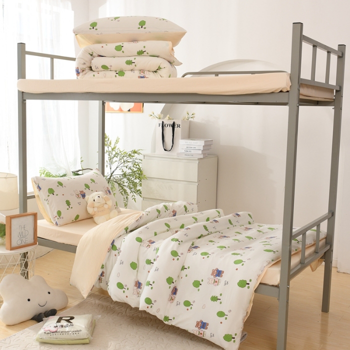 91家纺网 家纺一手货源 找家纺 （总）2025新款卡通水洗棉学生三件套寝室四件套卡通可爱风床单被套枕套床上用品