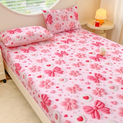 91家纺网 家纺一手货源 找家纺 （总）（总）2025新款5D专版数码印花单床笠 床笠三件套