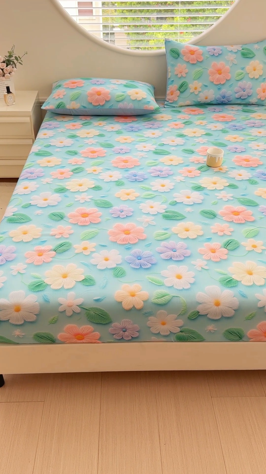 91家纺网 家纺一手货源 找家纺 （总）（总）2025新款5D专版数码印花单床笠 床笠三件套