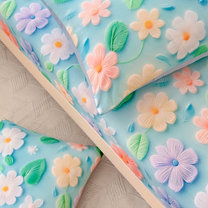 91家纺网 家纺一手货源 找家纺 （总）（总）2025新款5D专版数码印花单床笠 床笠三件套