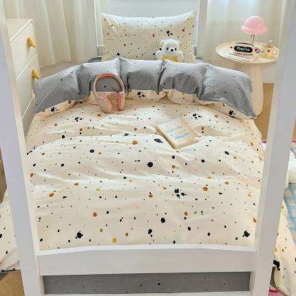 91家纺网 家纺一手货源 找家纺 （总）2025新款13070纯棉100％棉大学生三件套寝室四件套田园小清新风床品套件