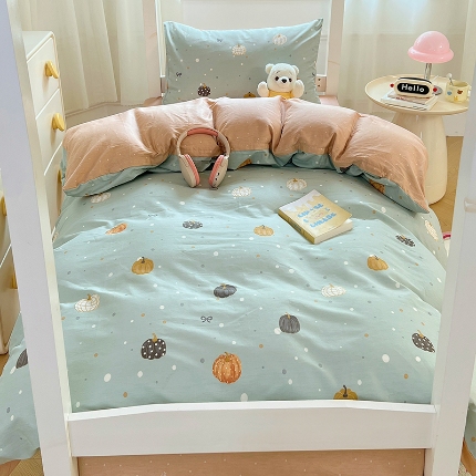 91家纺网 家纺一手货源 找家纺 （总）2025新款13070纯棉100％棉大学生三件套寝室四件套田园小清新风床品套件