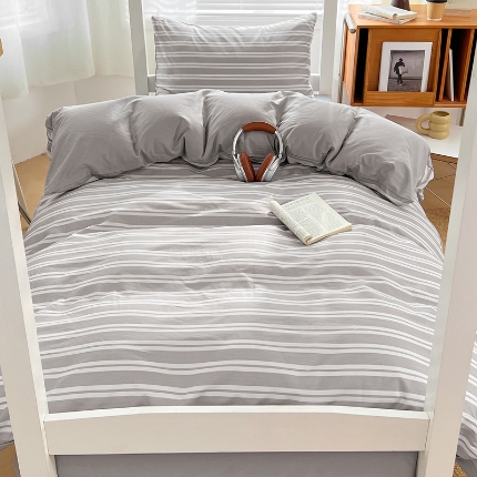 91家纺网 家纺一手货源 找家纺 （总）2025新款13070纯棉100％棉大学生三件套寝室四件套田园小清新风床品套件