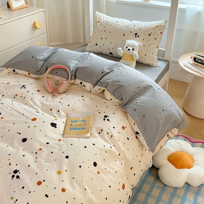 91家纺网 家纺一手货源 找家纺 （总）2025新款13070纯棉100％棉大学生三件套寝室四件套田园小清新风床品套件