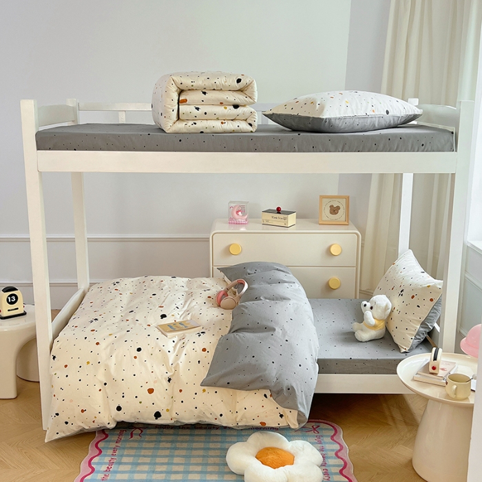 91家纺网 家纺一手货源 找家纺 （总）2025新款13070纯棉100％棉大学生三件套寝室四件套田园小清新风床品套件