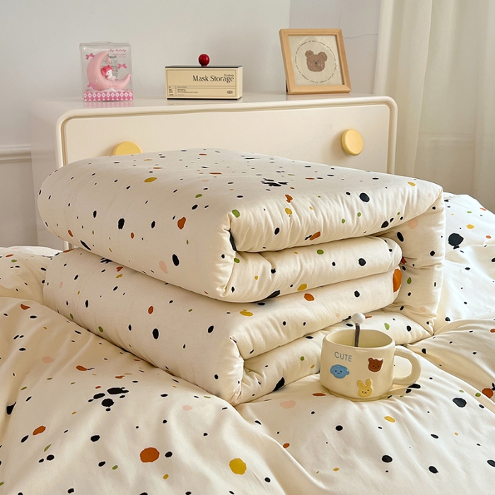 91家纺网 家纺一手货源 找家纺 （总）2025新款13070纯棉100％棉大学生三件套寝室四件套田园小清新风床品套件