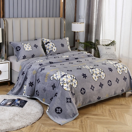 91家纺网 家纺一手货源 找家纺 2025总高克重赋雅-加厚云貂绒毛毯双面绒休闲毯 法莱绒枕套床单盖毯