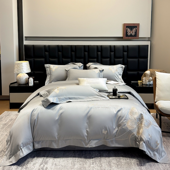 91家纺网 家纺一手货源 找家纺 （总）星蕴家纺 2025新款新款全棉刺绣四件套-露娜【高档礼盒包装】