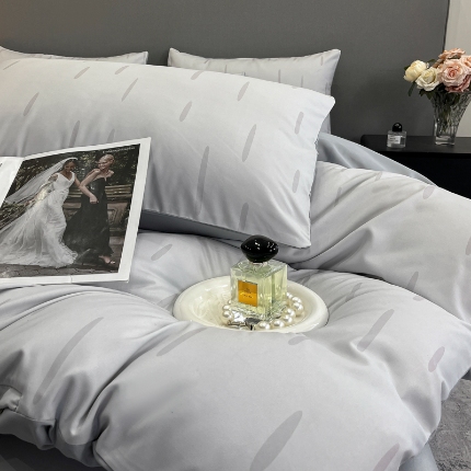 91家纺网 家纺一手货源 找家纺 （总）2025新款 专版花型 云朵亲肤棉数码印花四件套-流星