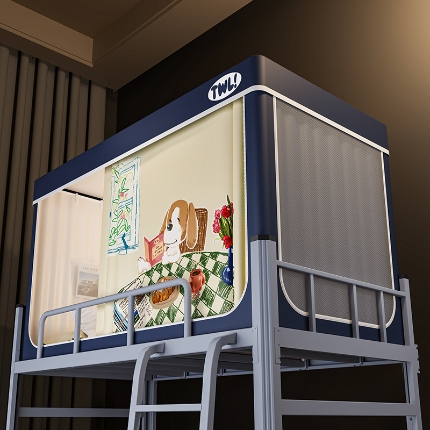 91家纺网 家纺一手货源 找家纺 （总）2025新款升级静电非涂层环保全遮光床帘款学生上下铺蚊帐宿舍单人床通用印花