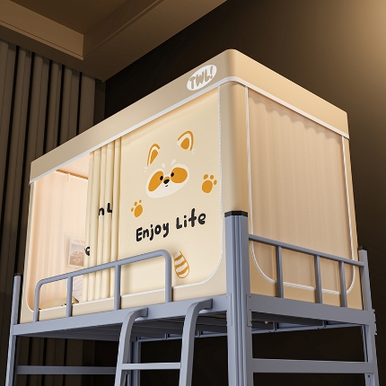 91家纺网 家纺一手货源 找家纺 （总）2025新款升级静电非涂层环保全遮光床帘款学生上下铺蚊帐宿舍单人床通用印花