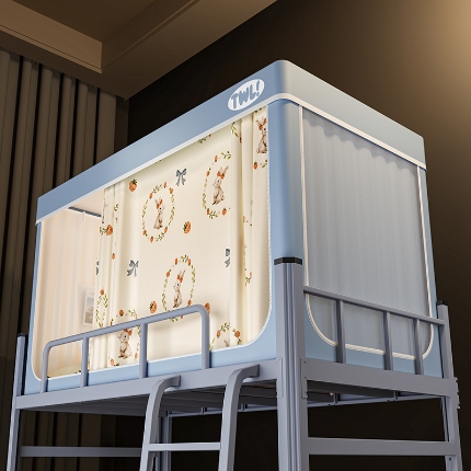 91家纺网 家纺一手货源 找家纺 （总）2025新款升级静电非涂层环保全遮光床帘款学生上下铺蚊帐宿舍单人床通用印花