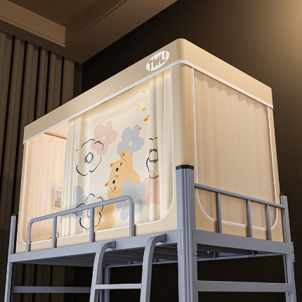 91家纺网 家纺一手货源 找家纺 （总）2025新款升级静电非涂层环保全遮光床帘款学生上下铺蚊帐宿舍单人床通用印花