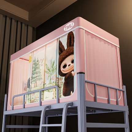 91家纺网 家纺一手货源 找家纺 （总）2025新款升级静电非涂层环保全遮光床帘款学生上下铺蚊帐宿舍单人床通用印花