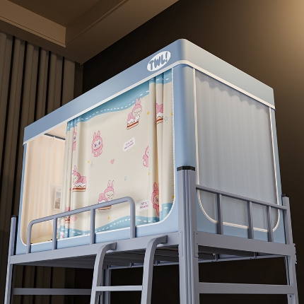 91家纺网 家纺一手货源 找家纺 （总）2025新款升级静电非涂层环保全遮光床帘款学生上下铺蚊帐宿舍单人床通用印花