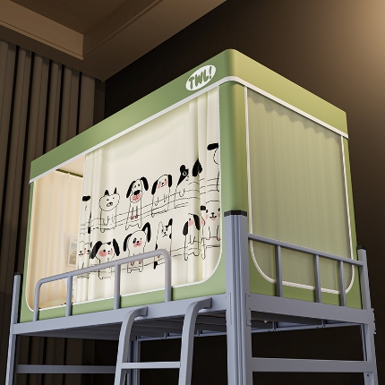 91家纺网 家纺一手货源 找家纺 （总）2025新款升级静电非涂层环保全遮光床帘款学生上下铺蚊帐宿舍单人床通用印花