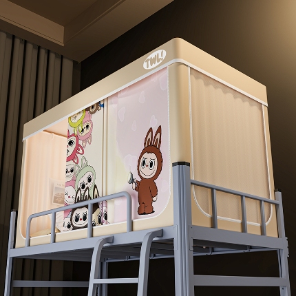 91家纺网 家纺一手货源 找家纺 （总）2025新款升级静电非涂层环保全遮光床帘款学生上下铺蚊帐宿舍单人床通用印花