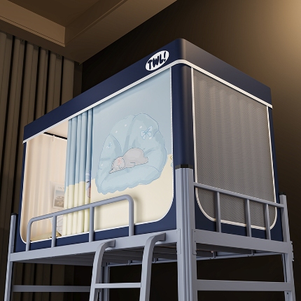 91家纺网 家纺一手货源 找家纺 （总）2025新款升级静电非涂层环保全遮光床帘款学生上下铺蚊帐宿舍单人床通用印花