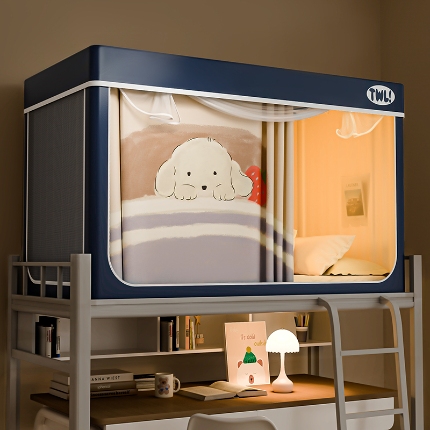 91家纺网 家纺一手货源 找家纺 （总）2025新款升级静电非涂层环保全遮光床帘款学生上下铺蚊帐宿舍单人床通用印花