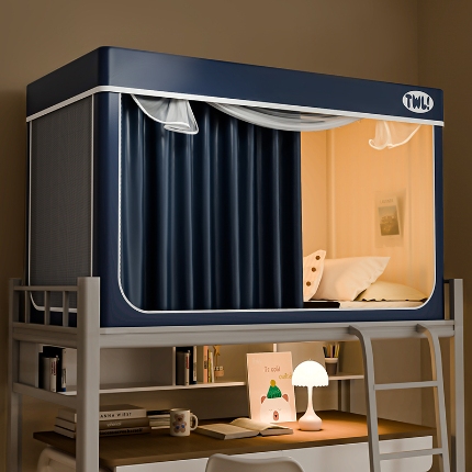 91家纺网 家纺一手货源 找家纺 （总）2025新款升级静电非涂层环保全遮光床帘款学生上下铺蚊帐宿舍单人床通用印花