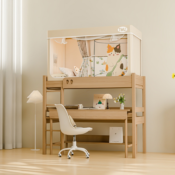 91家纺网 家纺一手货源 找家纺 （总）2025新款升级静电非涂层环保全遮光床帘款学生上下铺蚊帐宿舍单人床通用印花