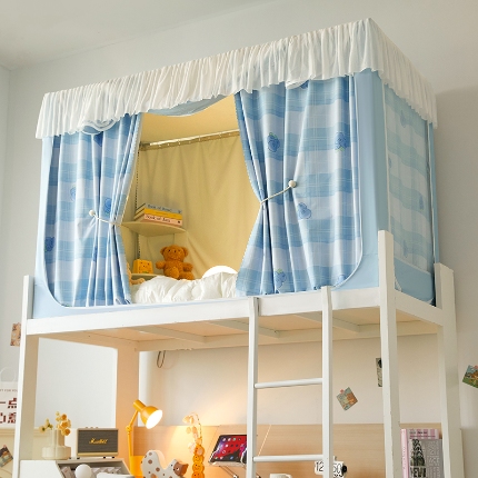 91家纺网 家纺一手货源 找家纺 （总）2025新款强遮光一体式隔音蚊帐大学生宿舍床帘上下铺通用花边窗帘学生蚊帐