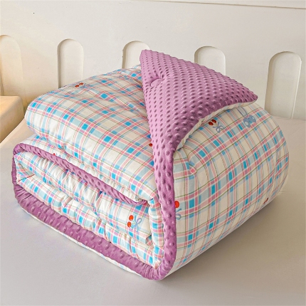 91家纺网 家纺一手货源 找家纺 （总）小石头家纺 2025新款A类全棉纯棉印花豆豆绒大豆被冬被春秋被被子被芯