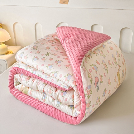 91家纺网 家纺一手货源 找家纺 （总）小石头家纺 2025新款A类全棉纯棉印花豆豆绒大豆被冬被春秋被被子被芯