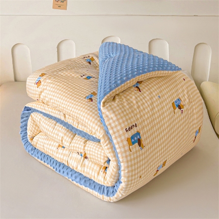 91家纺网 家纺一手货源 找家纺 （总）小石头家纺 2025新款A类全棉纯棉印花豆豆绒大豆被冬被春秋被被子被芯