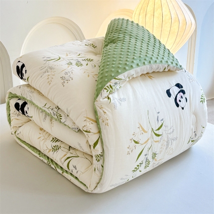 91家纺网 家纺一手货源 找家纺 （总）小石头家纺 2025新款A类全棉纯棉印花豆豆绒大豆被冬被春秋被被子被芯