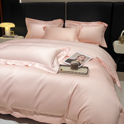 91家纺网 家纺一手货源 找家纺 （总）星蕴家纺 2025新款纯色澳棉长绒棉摩卡系列四件套