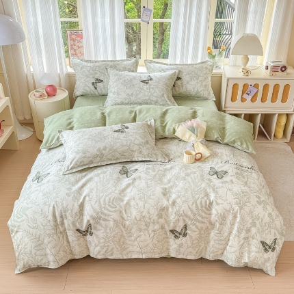 91家纺网 家纺一手货源 找家纺 （总）2025植物羊绒系列磨毛四件套新花型床单款床笠款四季款