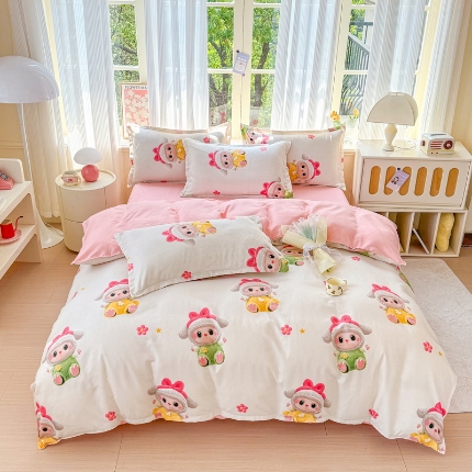 91家纺网 家纺一手货源 找家纺 （总）2025植物羊绒系列磨毛四件套新花型床单款床笠款四季款