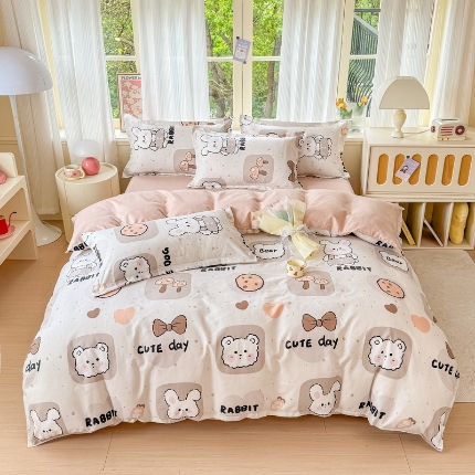 91家纺网 家纺一手货源 找家纺 （总）2025植物羊绒系列磨毛四件套新花型床单款床笠款四季款