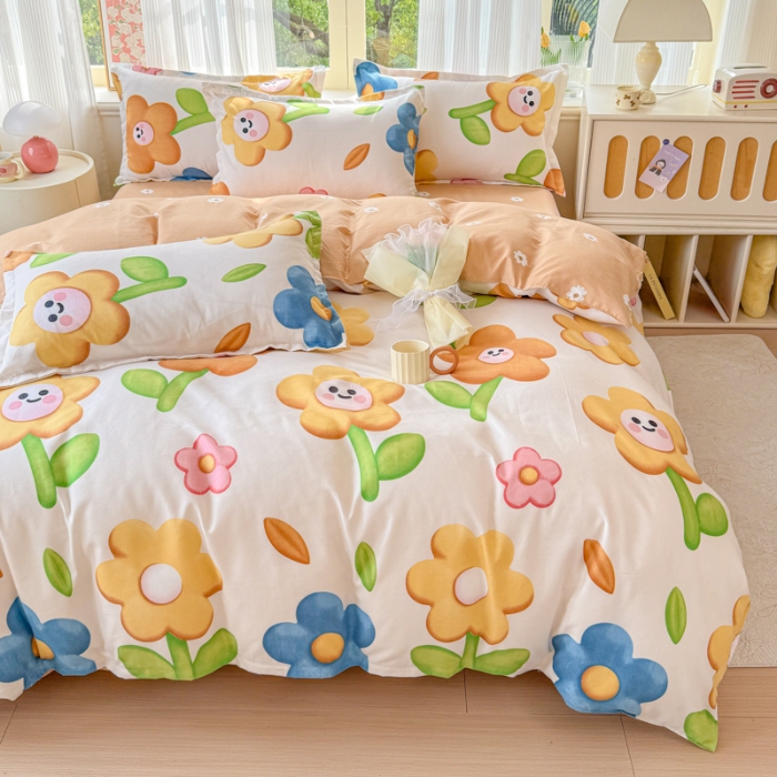 91家纺网 家纺一手货源 找家纺 （总）植物羊绒新花型磨毛四件套单被套四件套床上用品