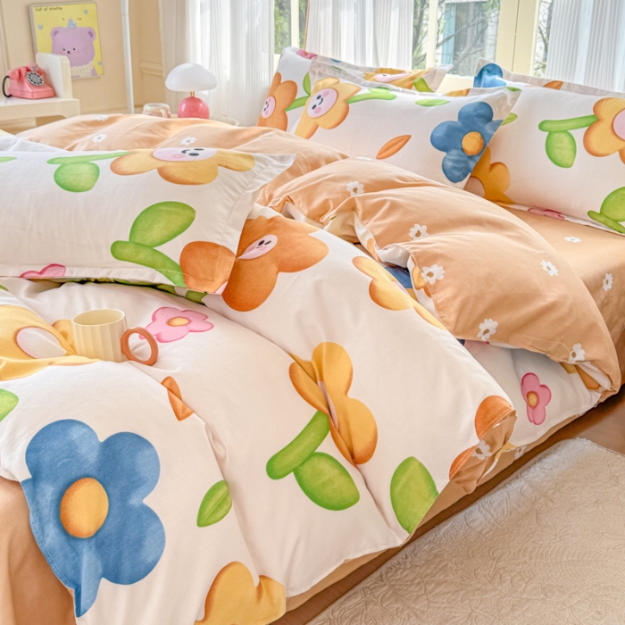 91家纺网 家纺一手货源 找家纺 （总）植物羊绒新花型磨毛四件套单被套四件套床上用品