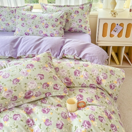 91家纺网 家纺一手货源 找家纺 （总）植物羊绒新花型磨毛四件套单被套四件套床上用品