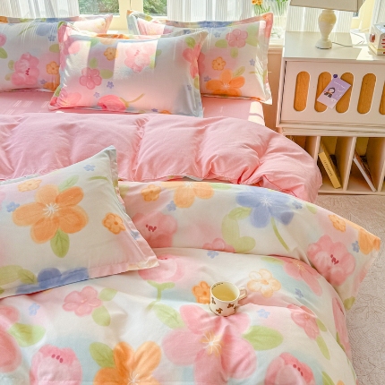 91家纺网 家纺一手货源 找家纺 （总）植物羊绒新花型磨毛四件套单被套四件套床上用品