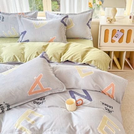 91家纺网 家纺一手货源 找家纺 （总）植物羊绒新花型磨毛四件套单被套四件套床上用品